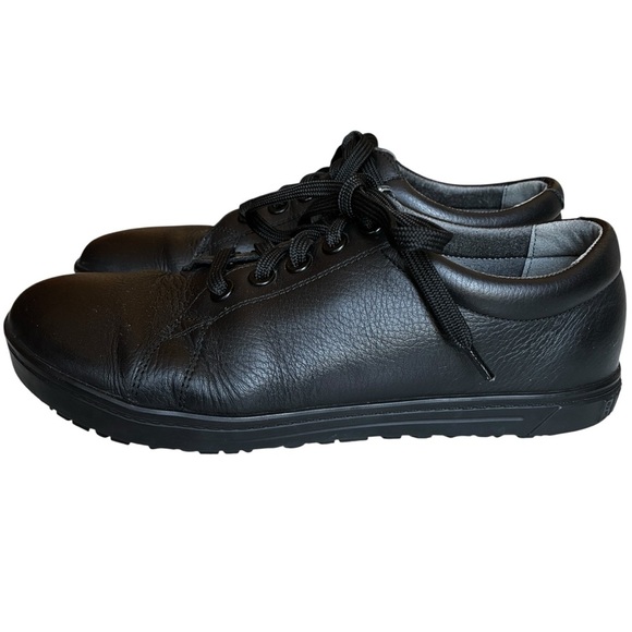 Birkenstock QO 500 Smooth Black Leather Sneaker Work Shoe Non Metal L9 M7 - Picture 2 of 12